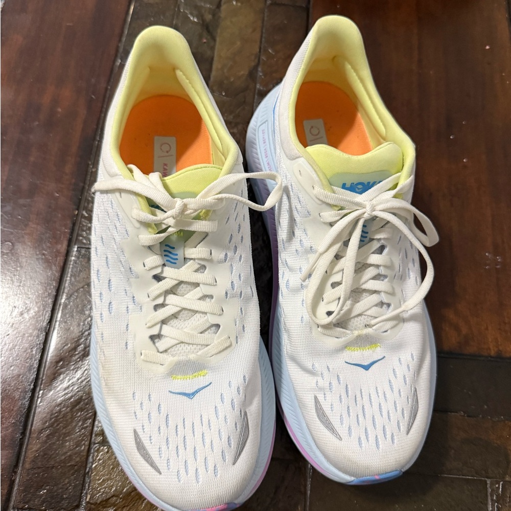 Hoka Women's White and Yellow Athletic Shoes